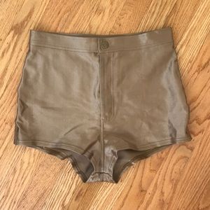 American Apparel High Waisted Gold Shorts